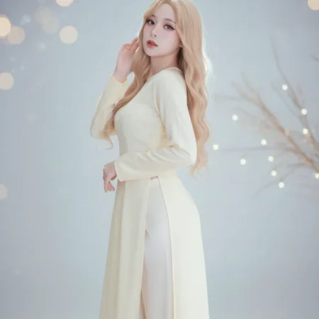 Alternative view of Vai lụa mango vàng nhạt