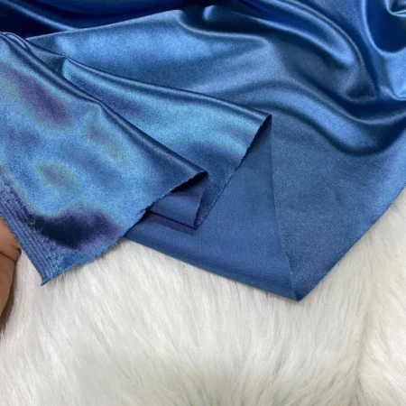 Alternative view of Vải nhung lụa mềm màu xanh