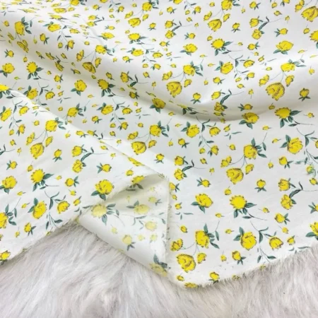 Alternative view of Vải thô cotton baby thêu hoa