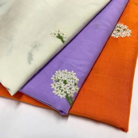 Alternative view of Vải thô cotton thêu hoa cam