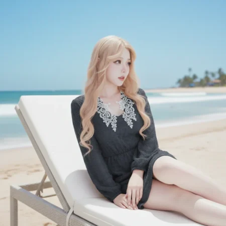 Alternative view of Vải tơ bông cao cấp màu đen