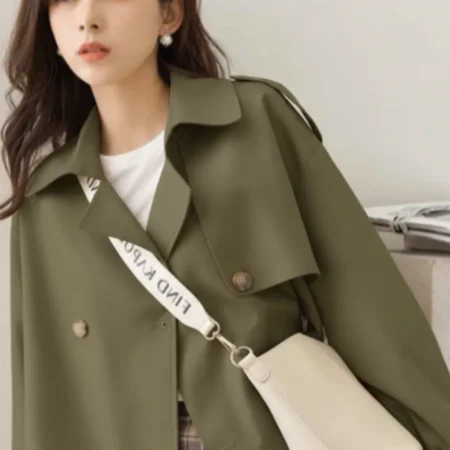 Alternative view of Vải kaki xanh lá chất lượng cao