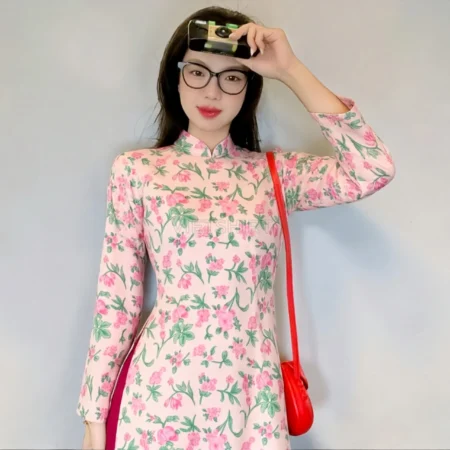 Vải thô cotton baby thêu hoa đỏ xanh