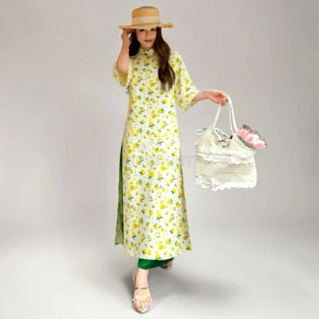 Vải thô cotton baby thêu hoa